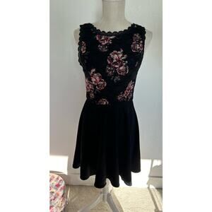 Francesca's Black Flower Lace Southern Gothic Mini Dress - S